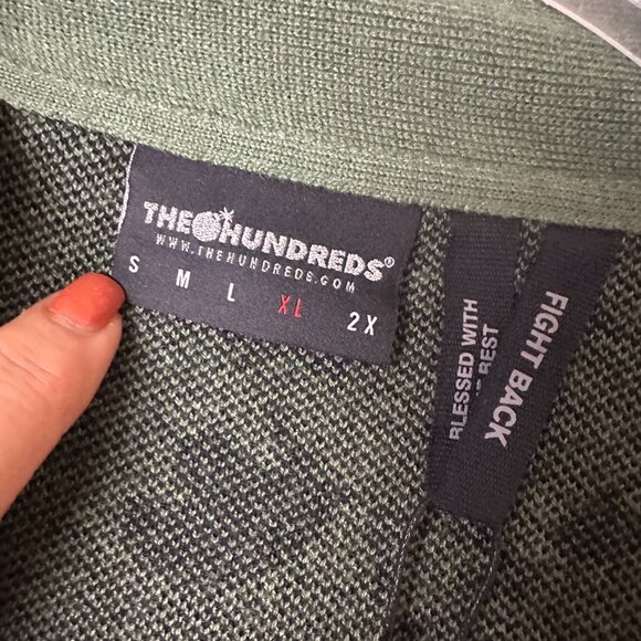 The Hundreds Ron English Fawn cardigan sz XL green black Pop surrealist NEW - Picture 4 of 7
